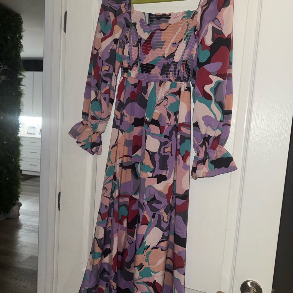Multicolor Abstract Print Women's Dress